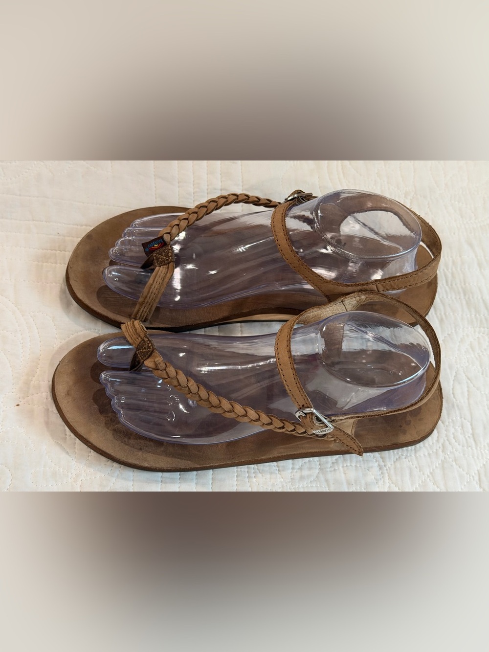 Women’s Rainbow Sandals Marley Dark Brown US Size 10 Toe Strap Braided